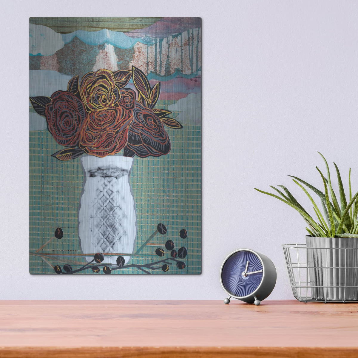 'Romance Bouquet' by Candra Boggs – Metal Wall Art, 12x16 room view