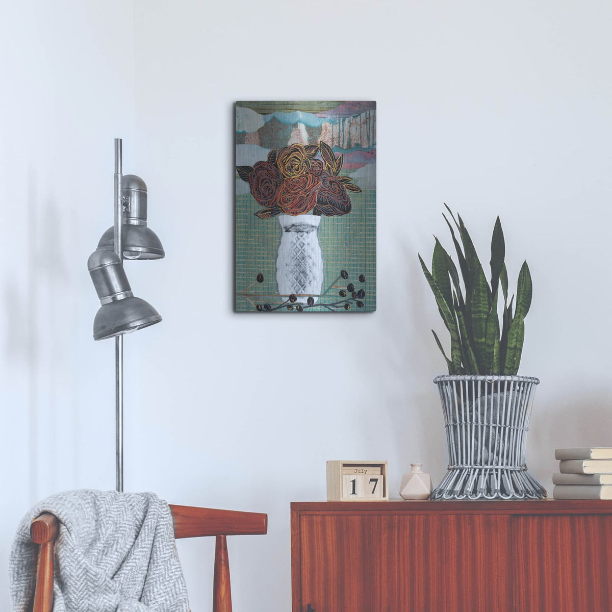 'Romance Bouquet' by Candra Boggs – Metal Wall Art, 16x24 room view