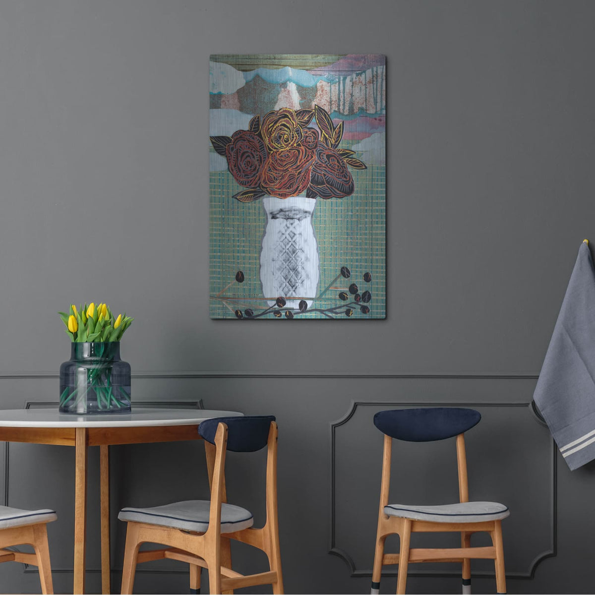 'Romance Bouquet' by Candra Boggs – Metal Wall Art, 24x36 room view