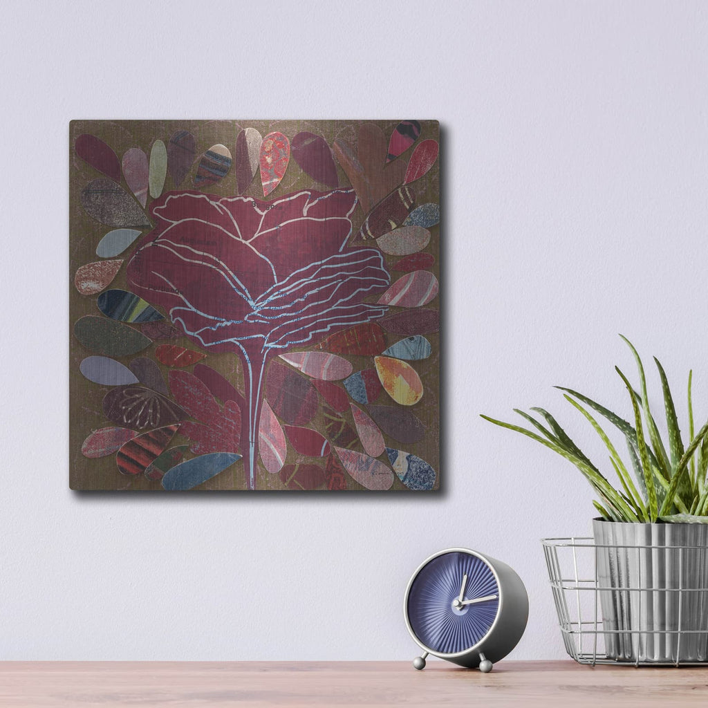 'Rose 2' by Candra Boggs – Metal Wall Art, 12x12 room view