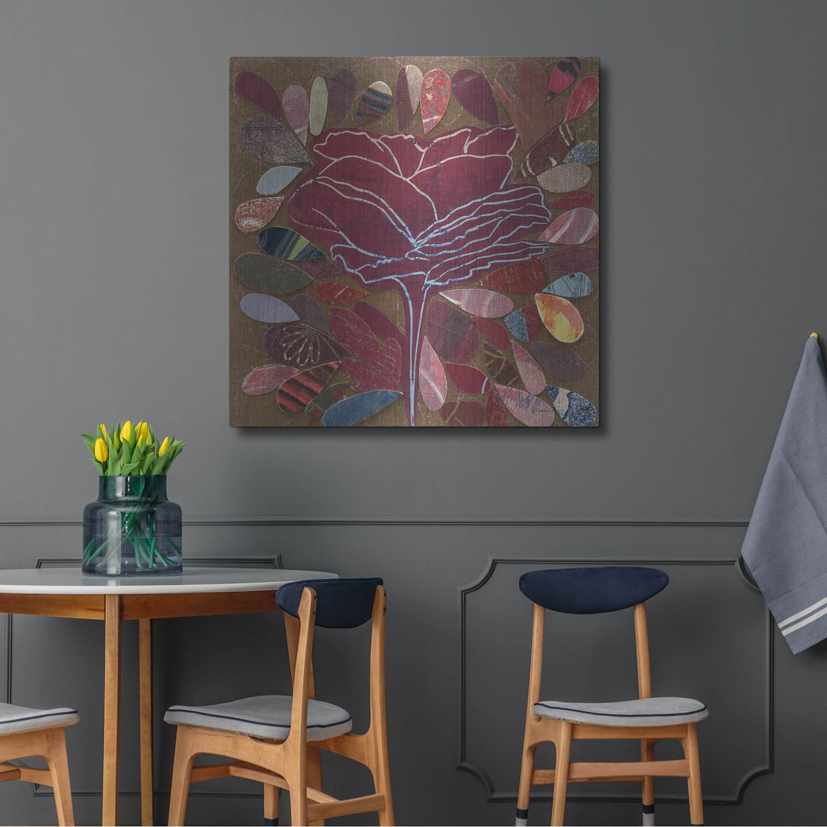 'Rose 2' by Candra Boggs – Metal Wall Art, 36x36 room view