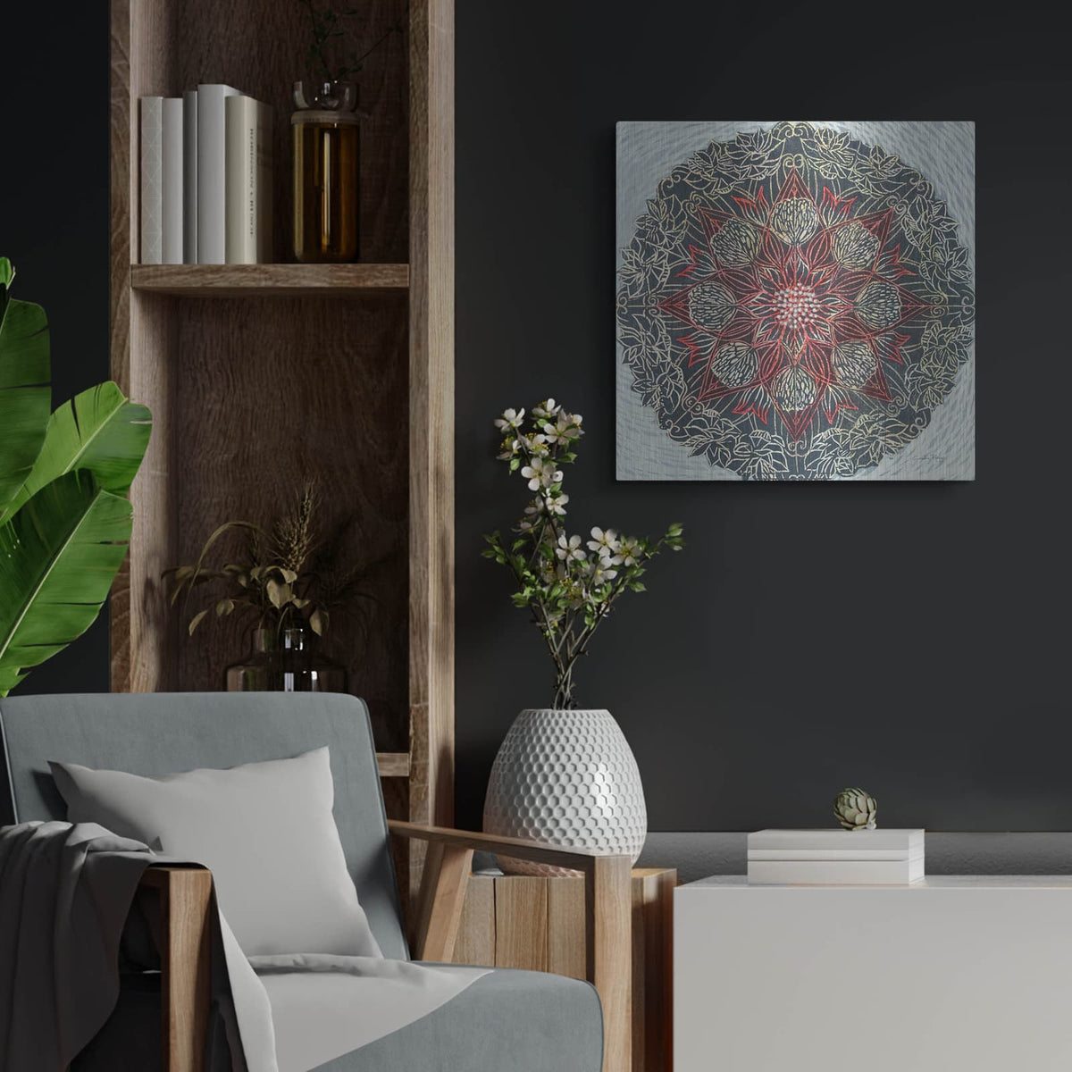 'Starshine Mandala 2' by Candra Boggs – Metal Wall Art, 24x24 room view