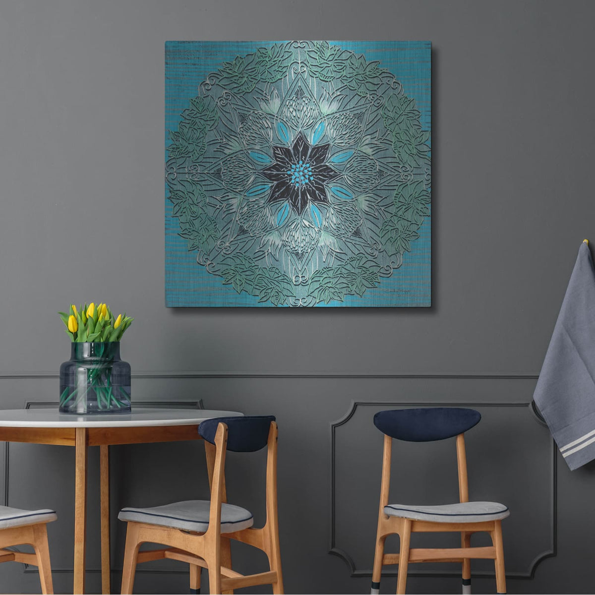 'Starshine Mandala 4' by Candra Boggs – Metal Wall Art, 36x36 room view