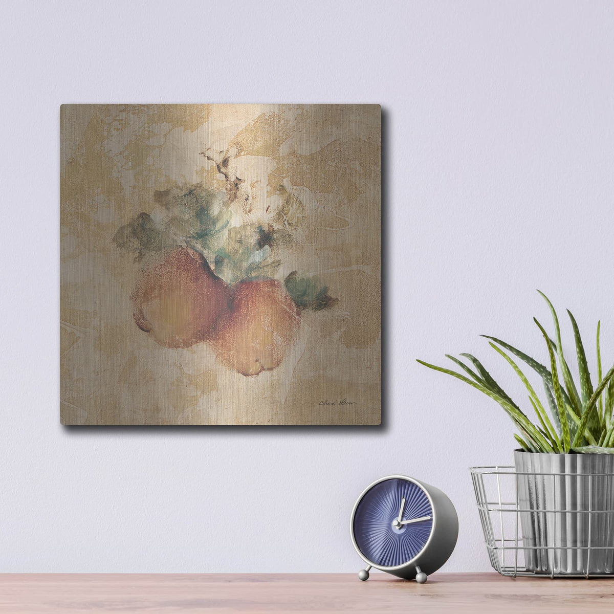 'Apples Square' by Cheri Blum – Metal Wall Art, 12x12 room view
