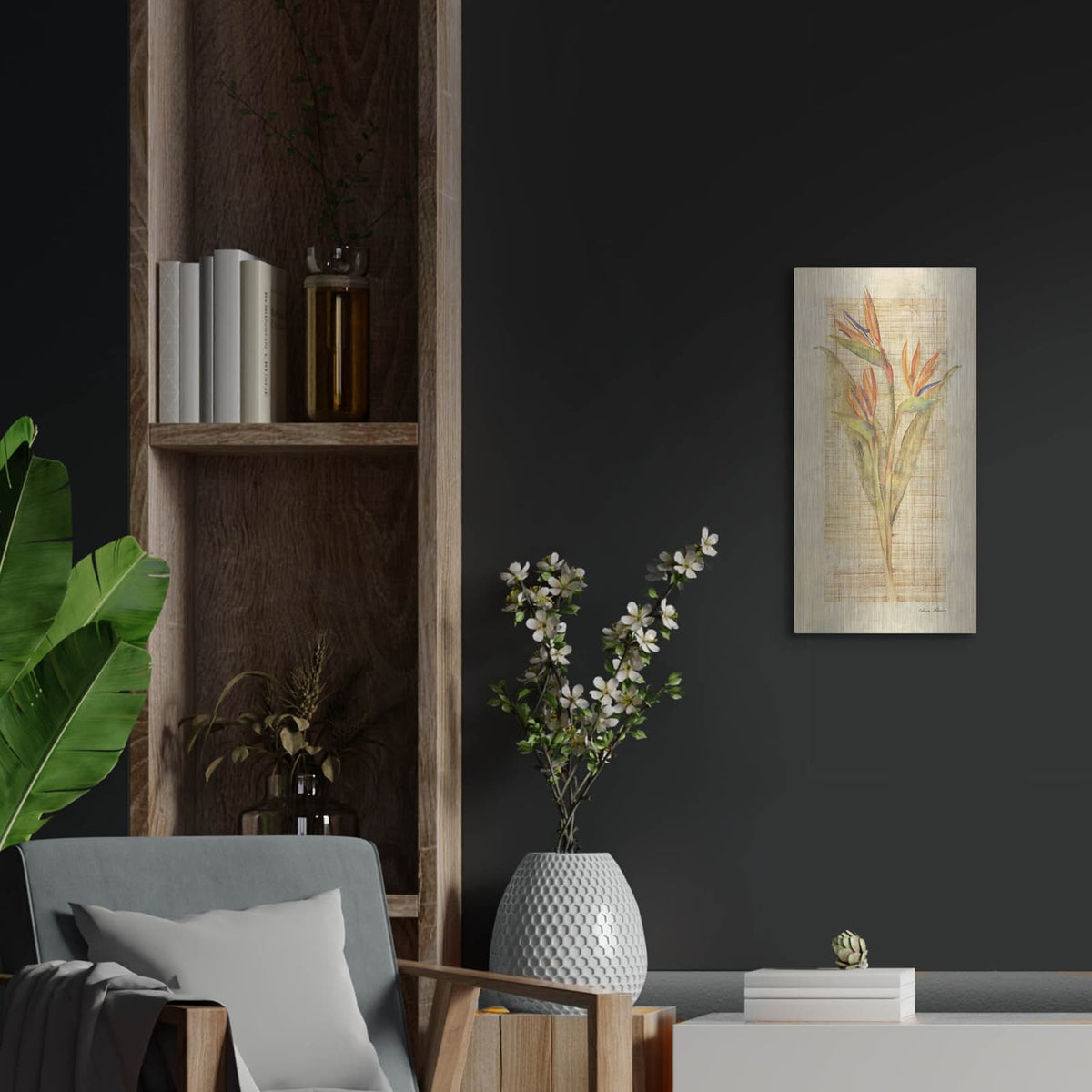 'Bird Of Paradise' by Cheri Blum – Metal Wall Art, 12x24 room view