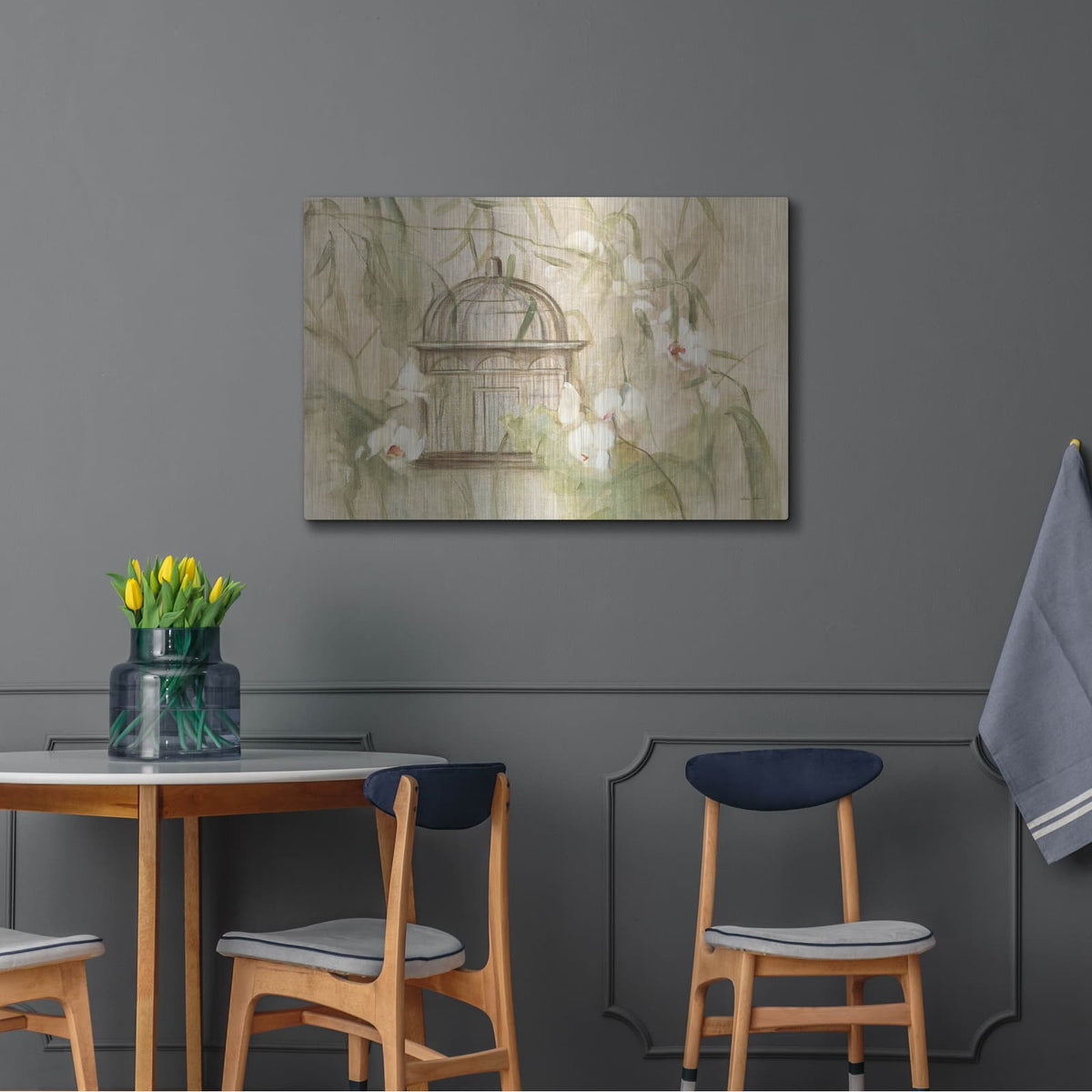 'Birdcage Bamboo' by Cheri Blum – Metal Wall Art, 36x24 room view