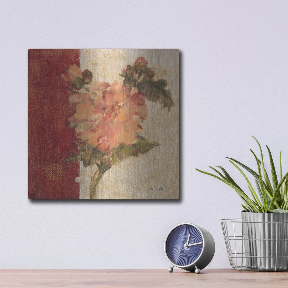 'Chinoiserie 3' by Cheri Blum – Metal Wall Art, 12x12 room view