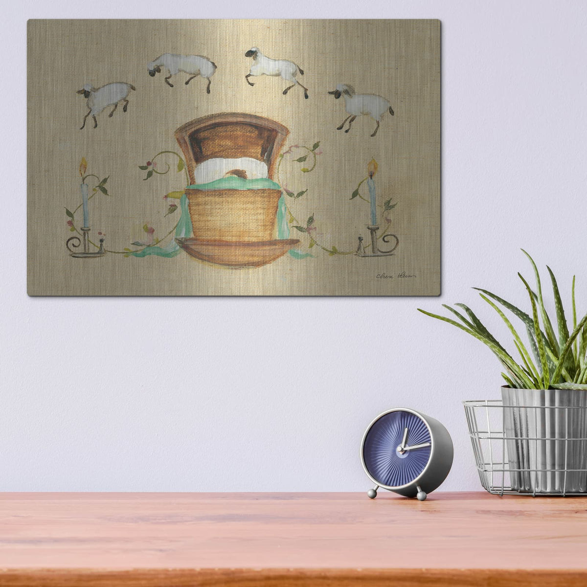 'Counting Sheep 2' by Cheri Blum – Metal Wall Art, 16x12 room view