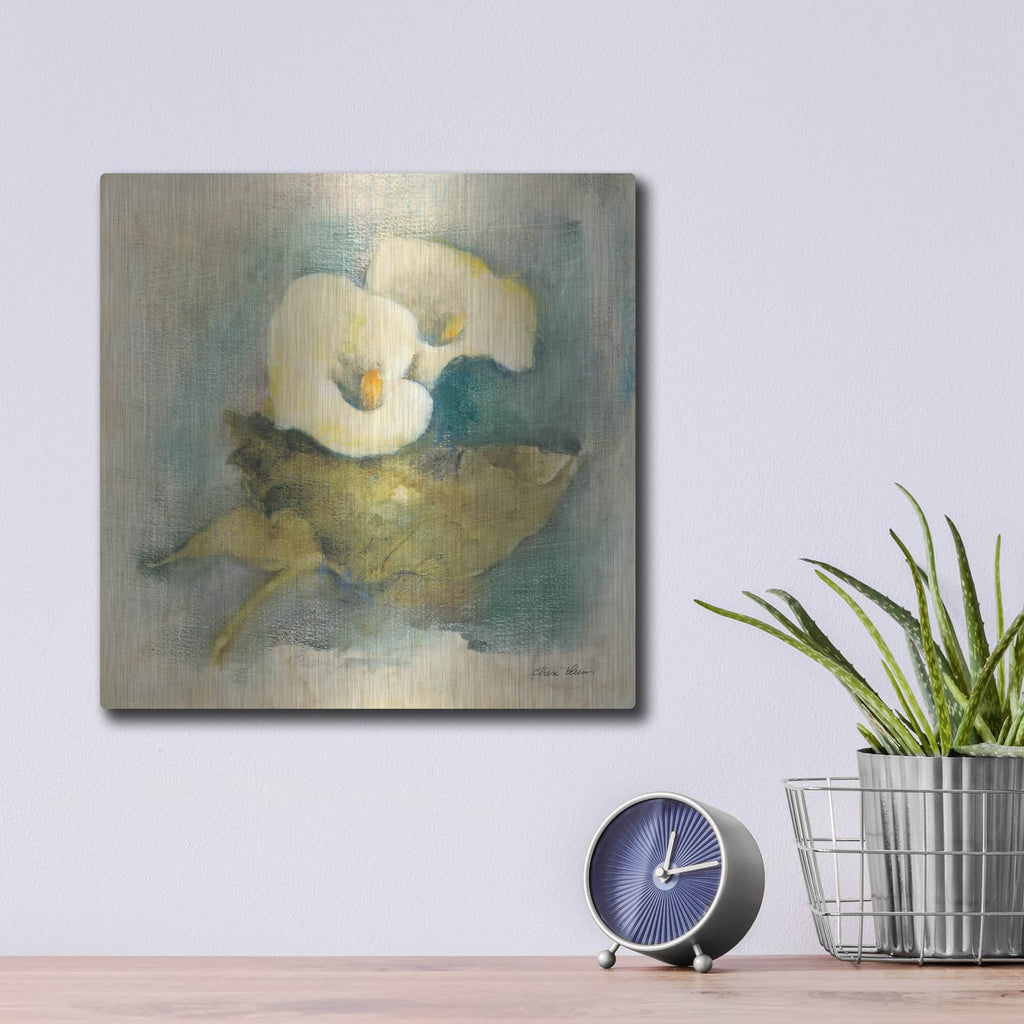 'French Calla Lily' by Cheri Blum – Metal Wall Art, 12x12 room view