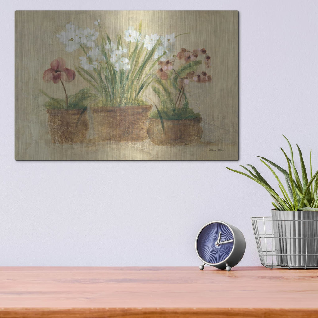 'Garden Orchid And Narcissus' by Cheri Blum – Metal Wall Art, 16x12 room view
