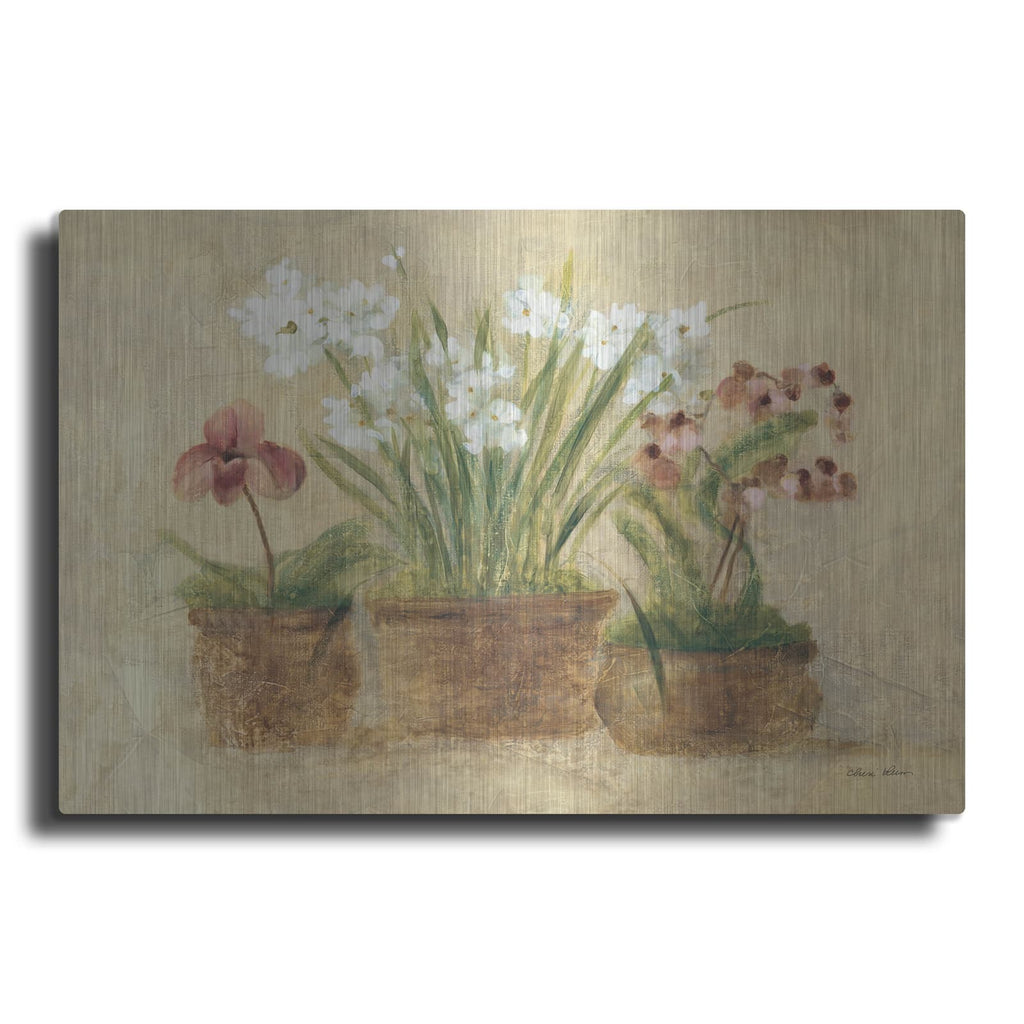 'Garden Orchid And Narcissus' by Cheri Blum – Metal Wall Art