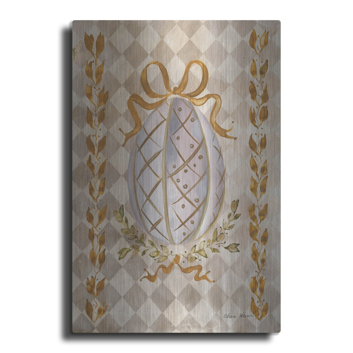 'Golden Egg' by Cheri Blum – Metal Wall Art