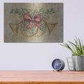 'Holiday French Horns' by Cheri Blum – Metal Wall Art, 16x12 room view