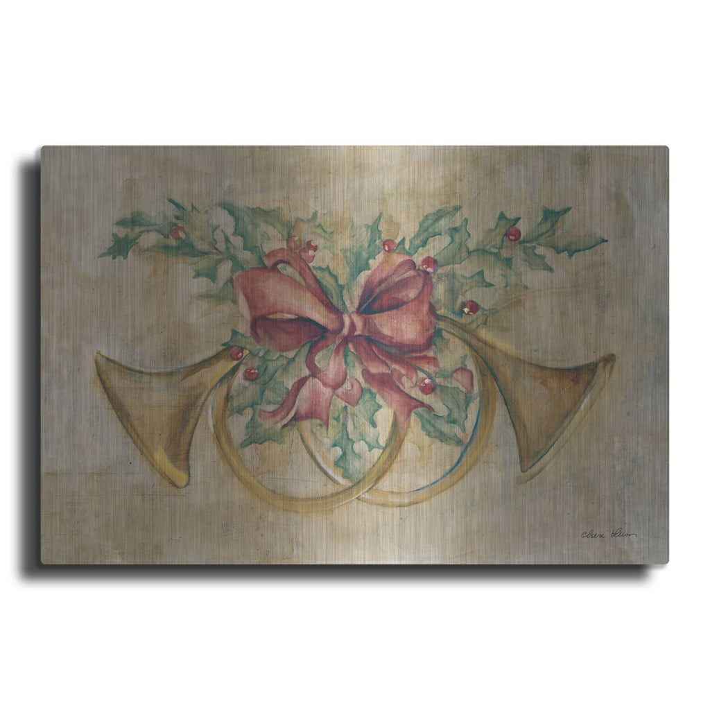 'Holiday French Horns' by Cheri Blum – Metal Wall Art