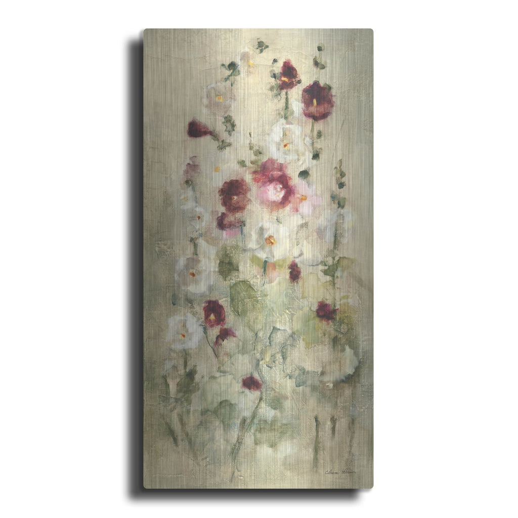 'Hollyhocks Panel 2' by Cheri Blum – Metal Wall Art