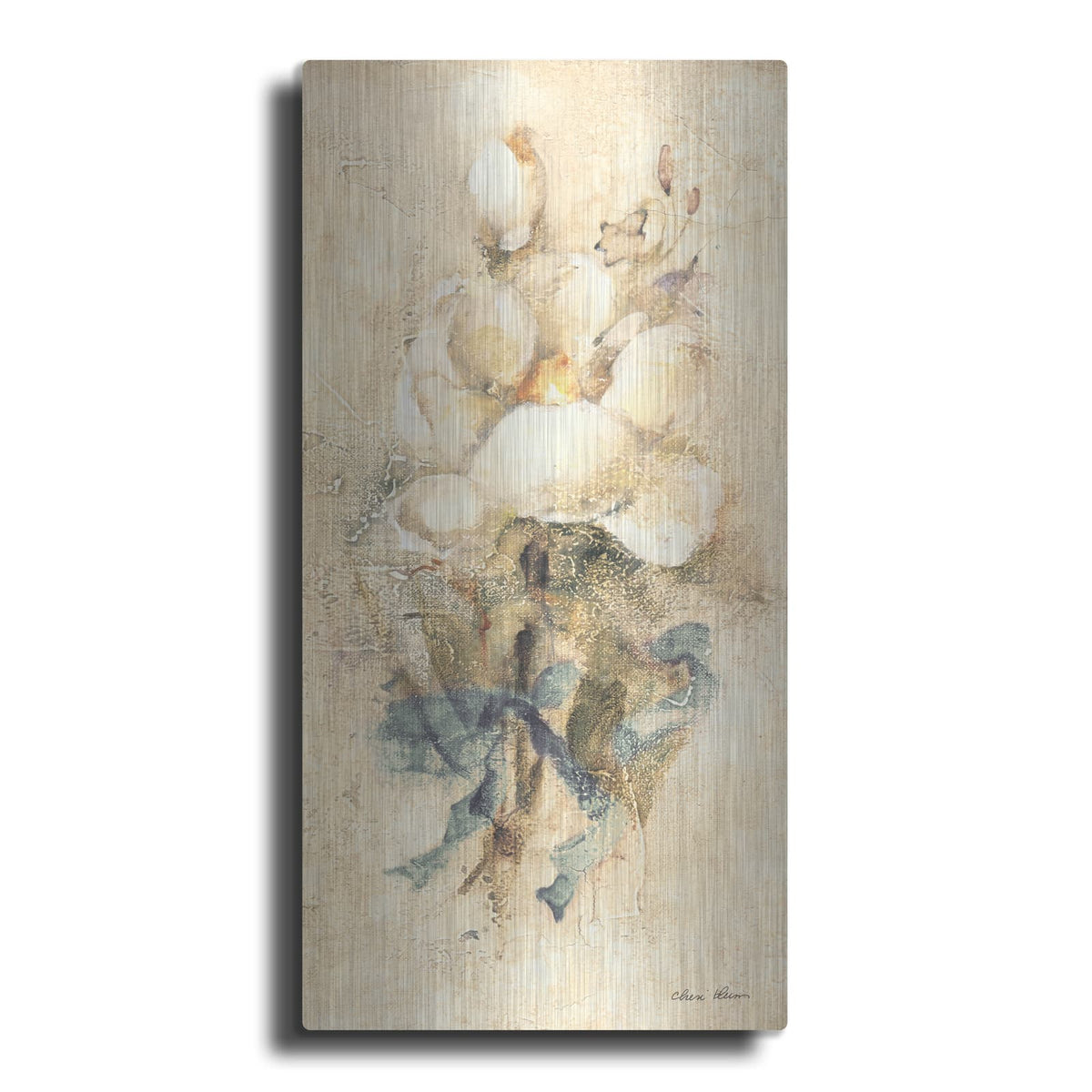 'Magnolia With Ribbon Bright' by Cheri Blum – Metal Wall Art
