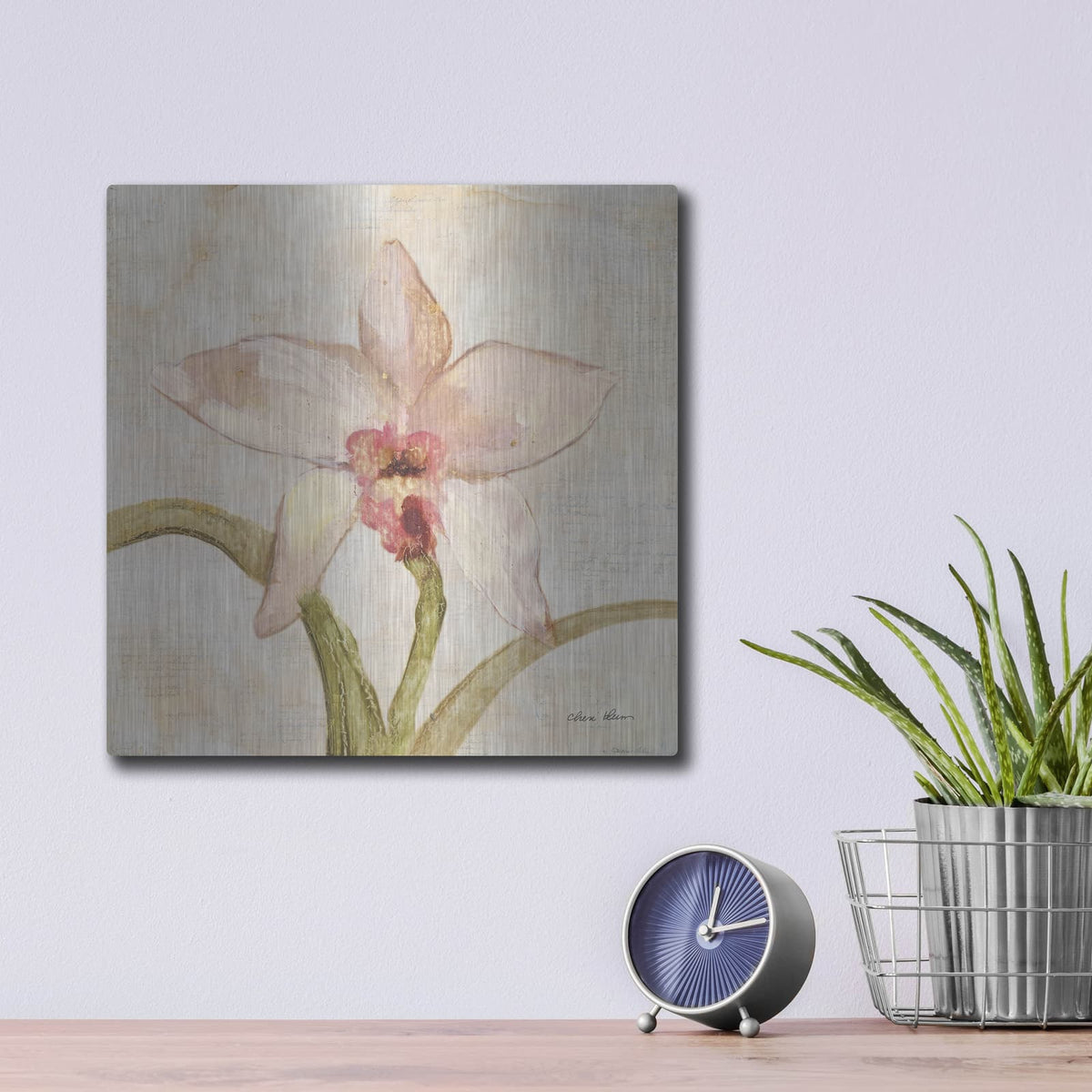 'Orchid 1' by Cheri Blum – Metal Wall Art, 12x12 room view