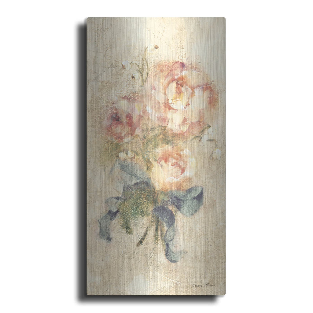 'Peony With Ribbon Bright Crop' by Cheri Blum – Metal Wall Art