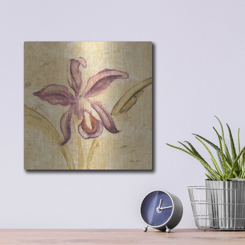 'Petite Orchid 4' by Cheri Blum – Metal Wall Art, 12x12 room view