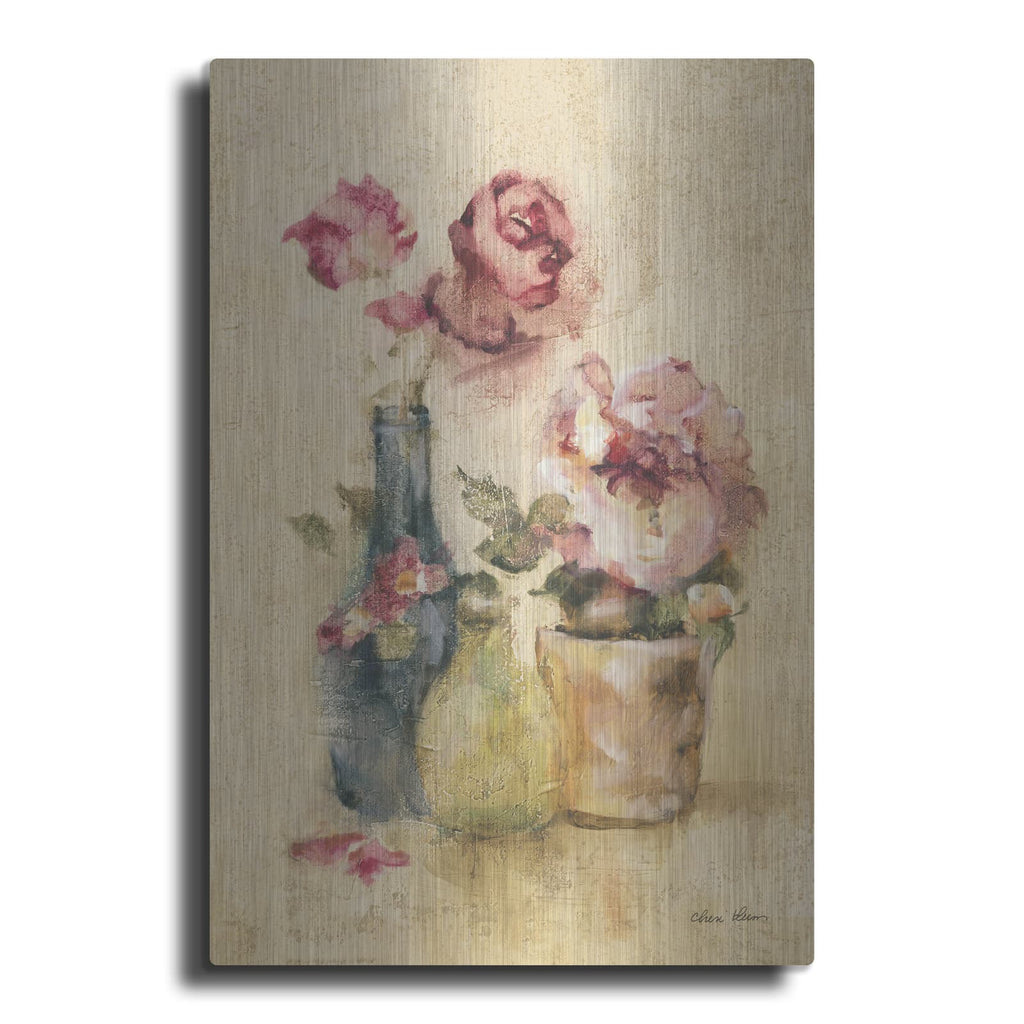 'Potted Roses 3' by Cheri Blum – Metal Wall Art