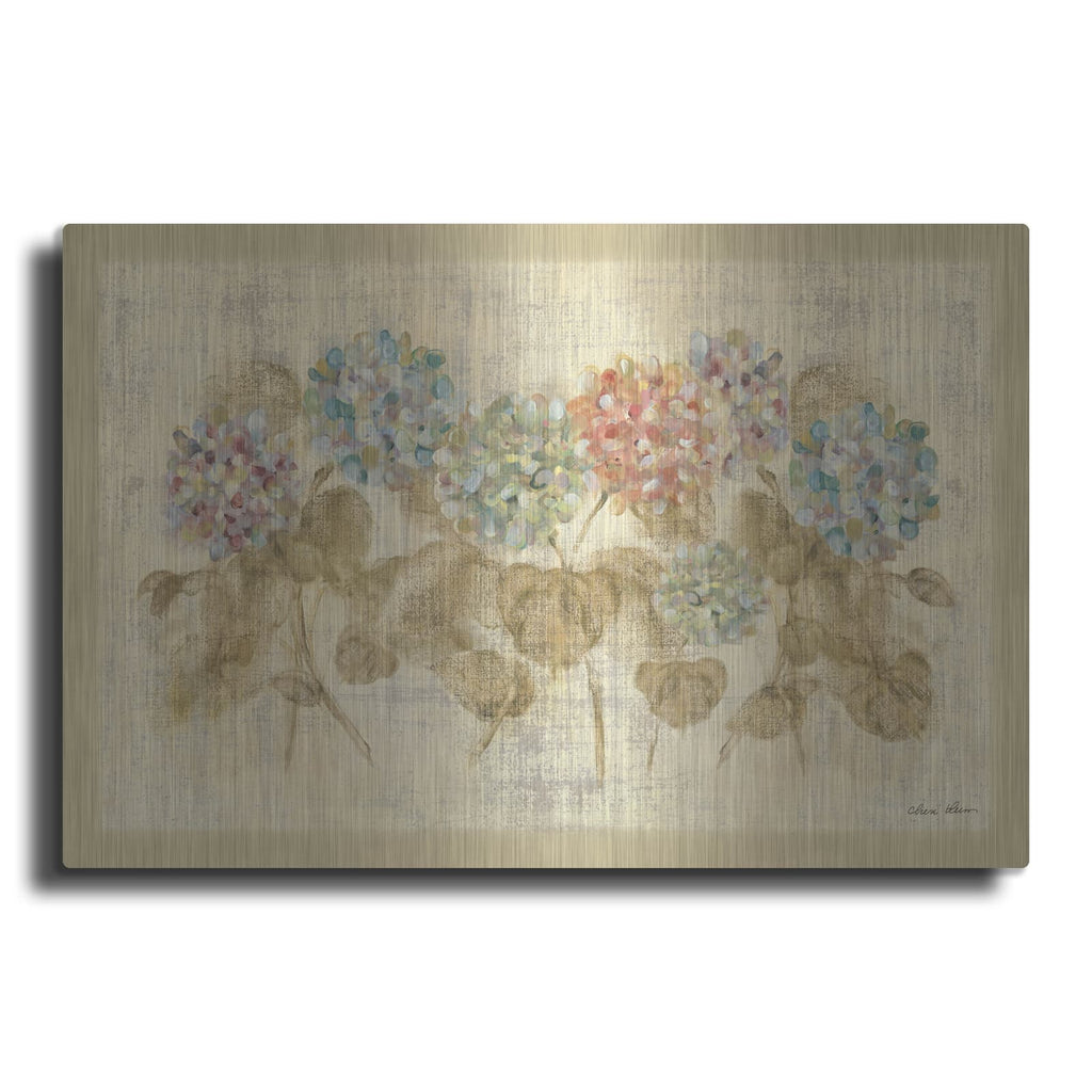 'Row Of Hydrangea' by Cheri Blum – Metal Wall Art