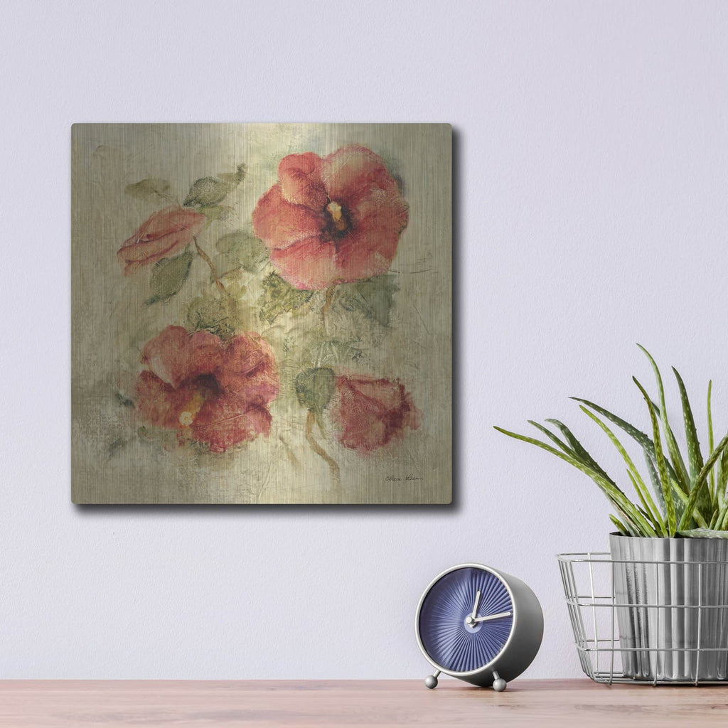 'Soft Hibiscus 1' by Cheri Blum – Metal Wall Art, 12x12 room view