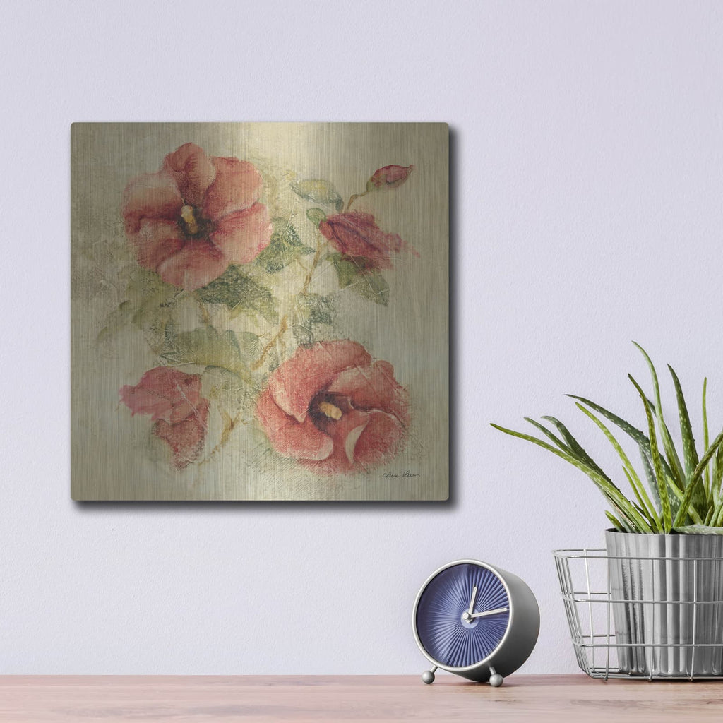'Soft Hibiscus 2' by Cheri Blum – Metal Wall Art, 12x12 room view