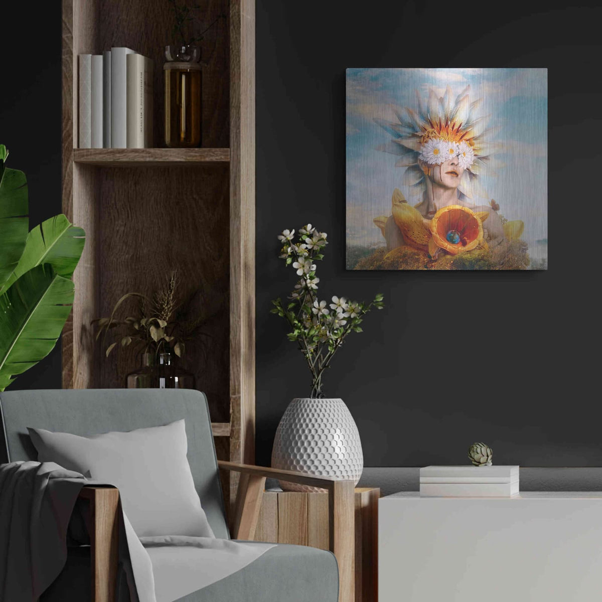 'Honey' by Mario Sanchez Nevado – Metal Wall Art, 24x24 room view