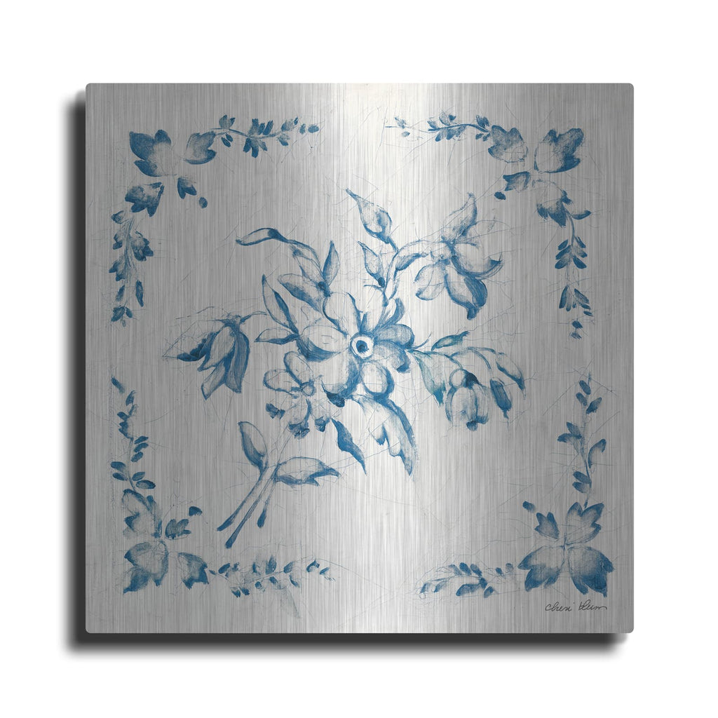 'Swedish Tile 3 Blue' by Cheri Blum – Metal Wall Art