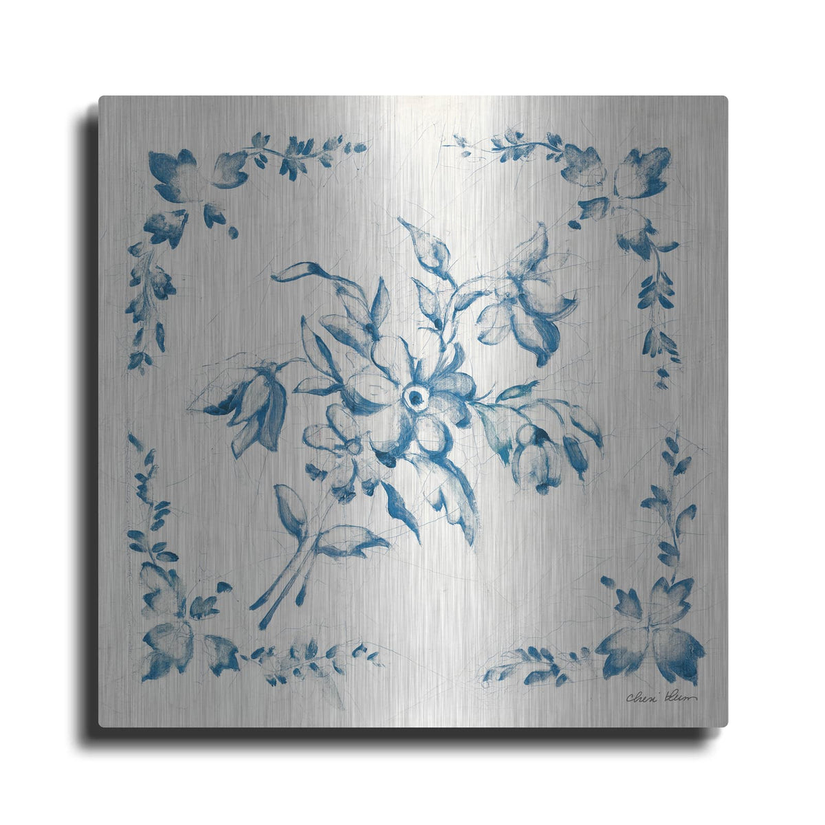 'Swedish Tile 3 Blue' by Cheri Blum – Metal Wall Art