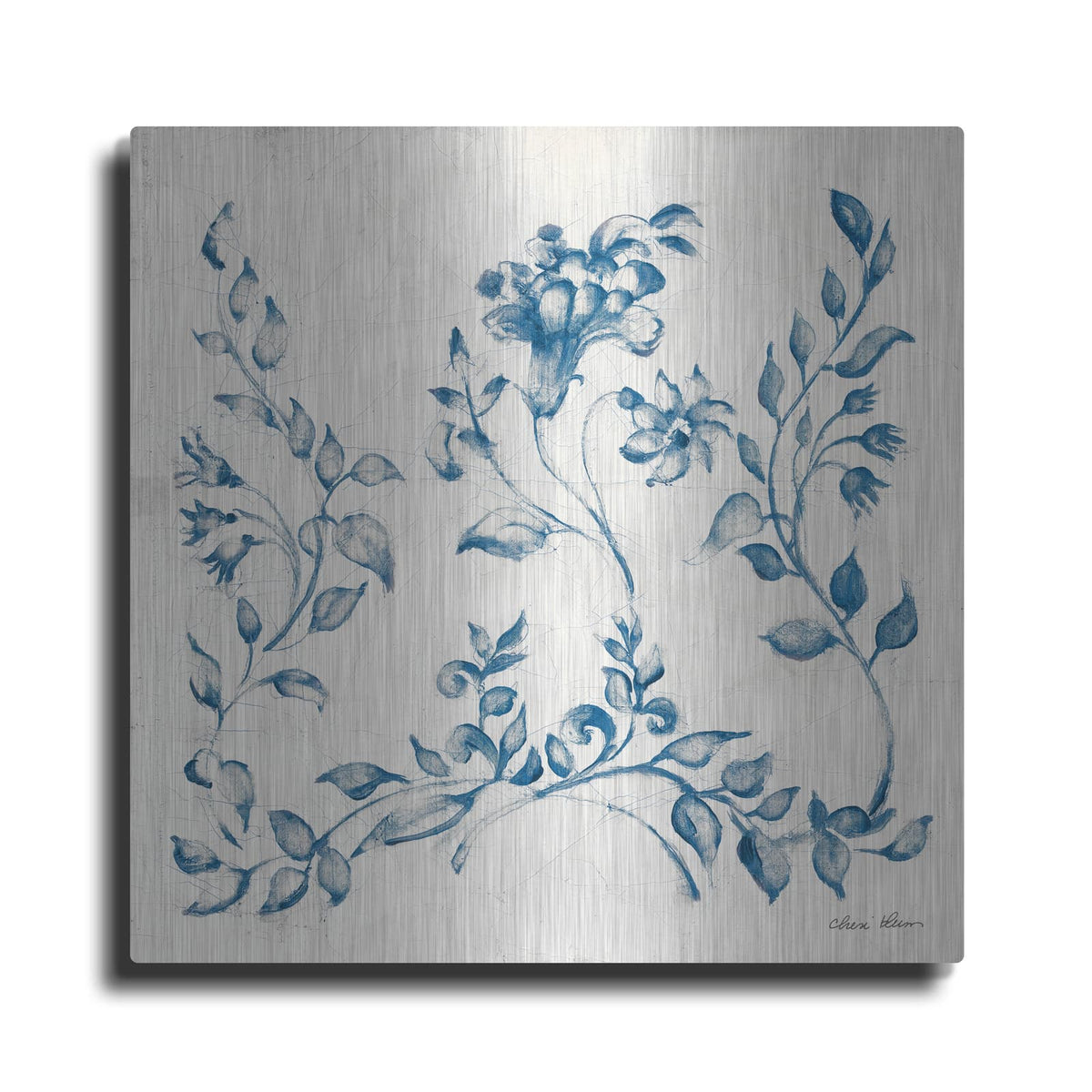 'Swedish Tile 4 Blue' by Cheri Blum – Metal Wall Art