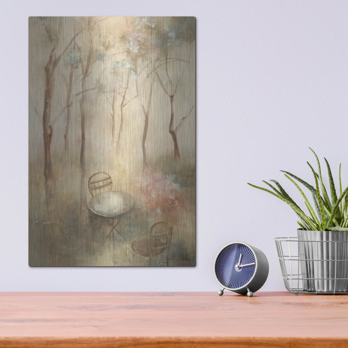 'Table For Two Crop' by Cheri Blum – Metal Wall Art, 12x16 room view