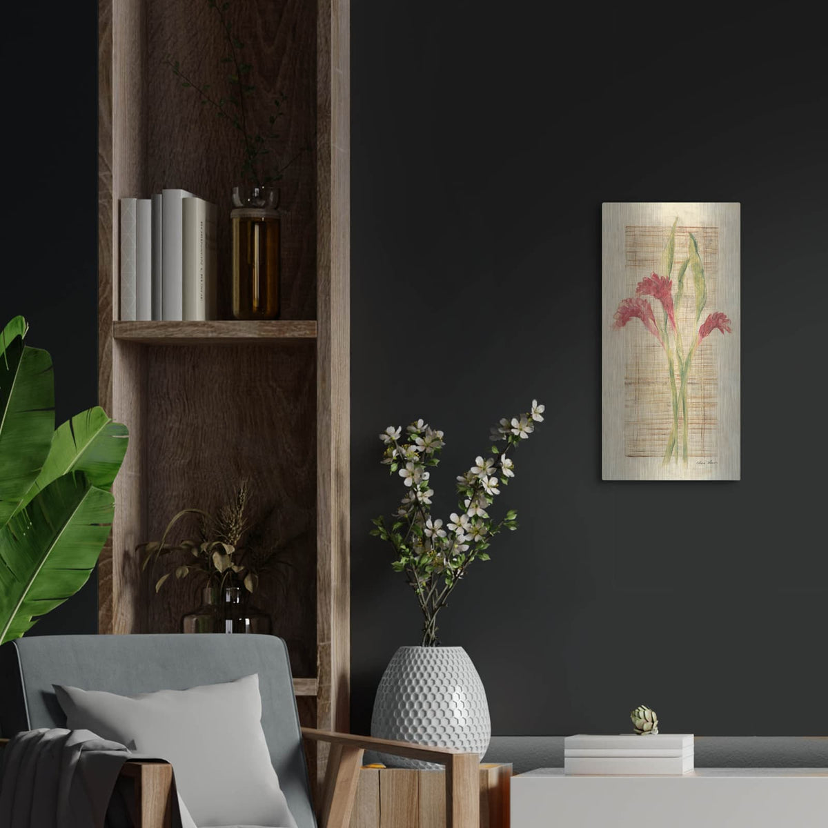 'Torch Ginger' by Cheri Blum – Metal Wall Art, 12x24 room view