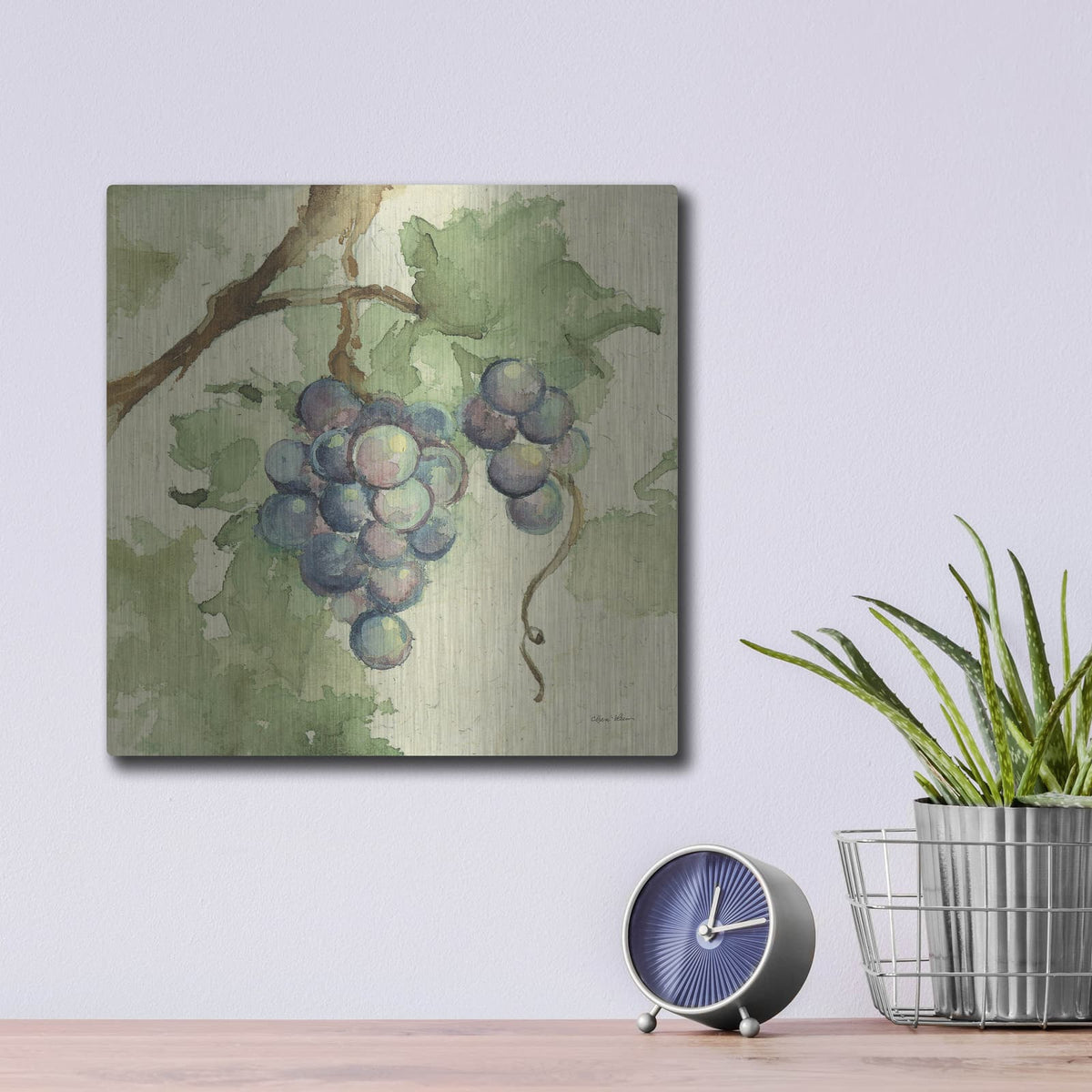 'Vintage Cabernet' by Cheri Blum – Metal Wall Art, 12x12 room view