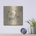'White Floral 1' by Cheri Blum – Metal Wall Art, 12x12 room view