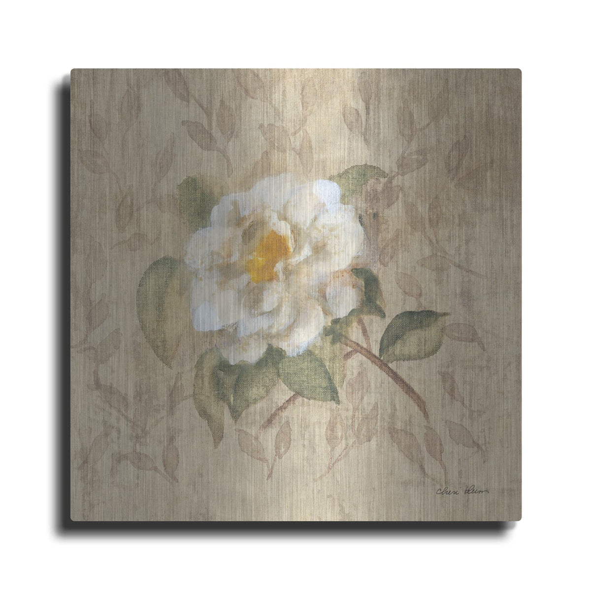 'White Floral 1' by Cheri Blum – Metal Wall Art