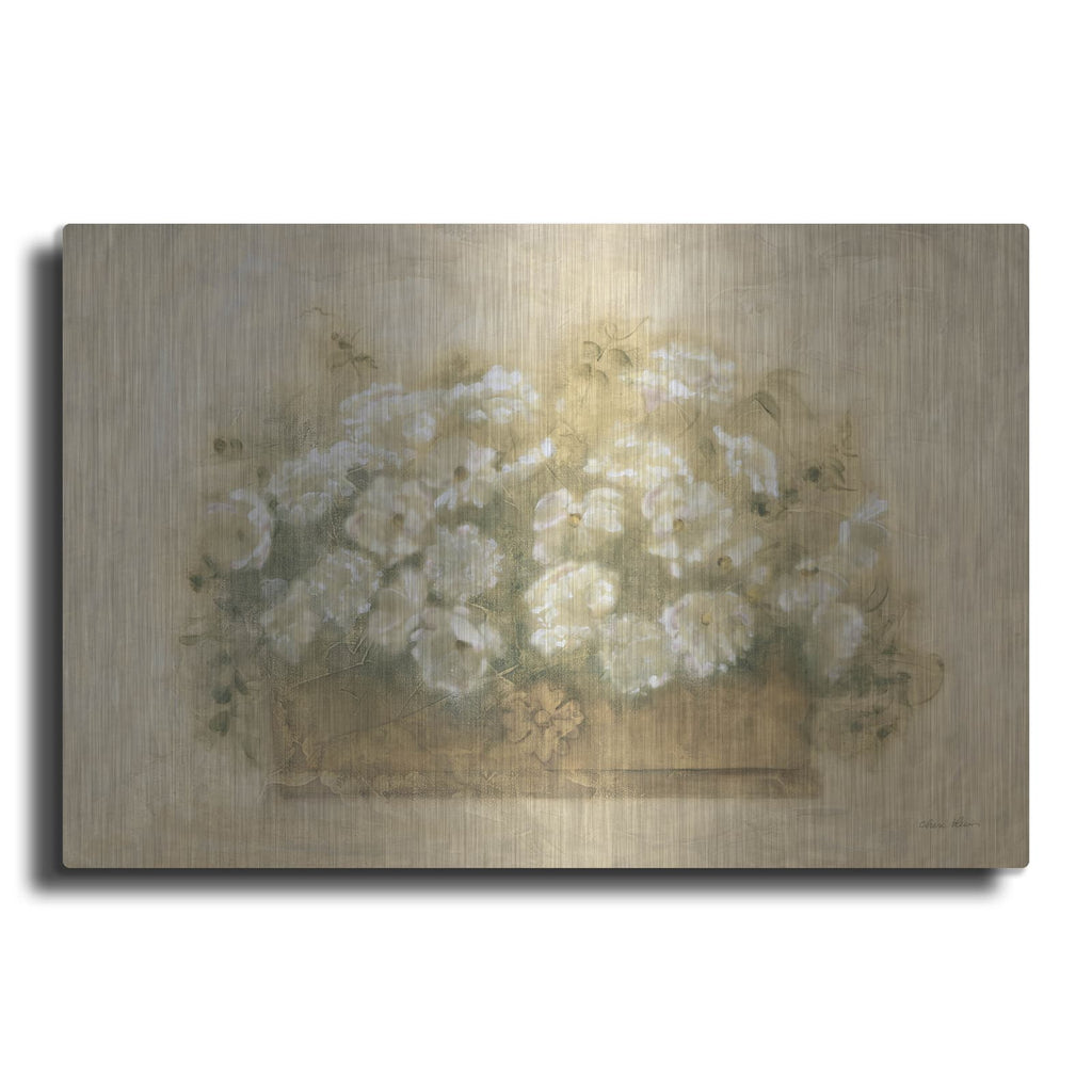 'White Floral Bouquet 1' by Cheri Blum – Metal Wall Art