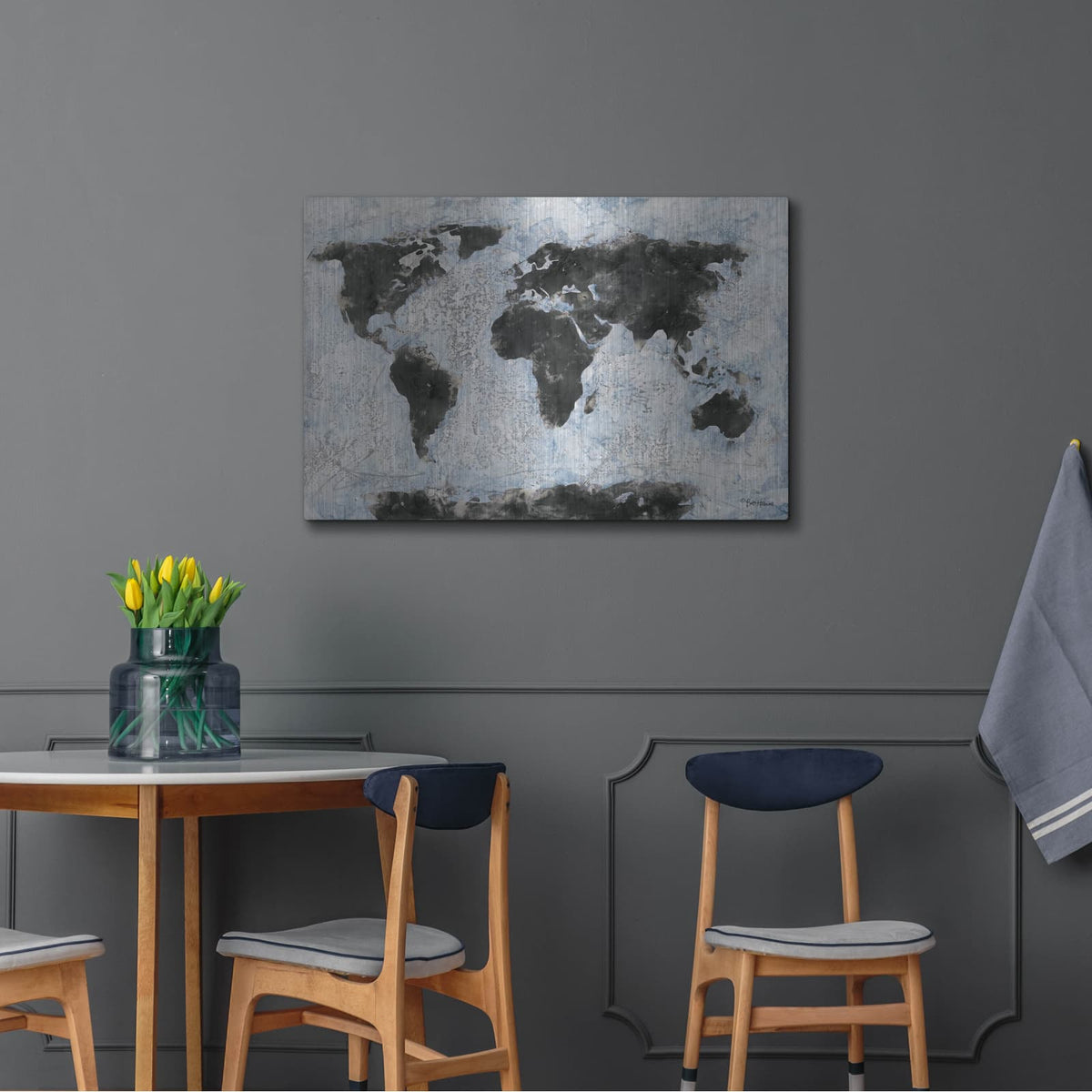 'Old World Map 2' by Britt Hallowell – Metal Wall Art, 36x24 room view