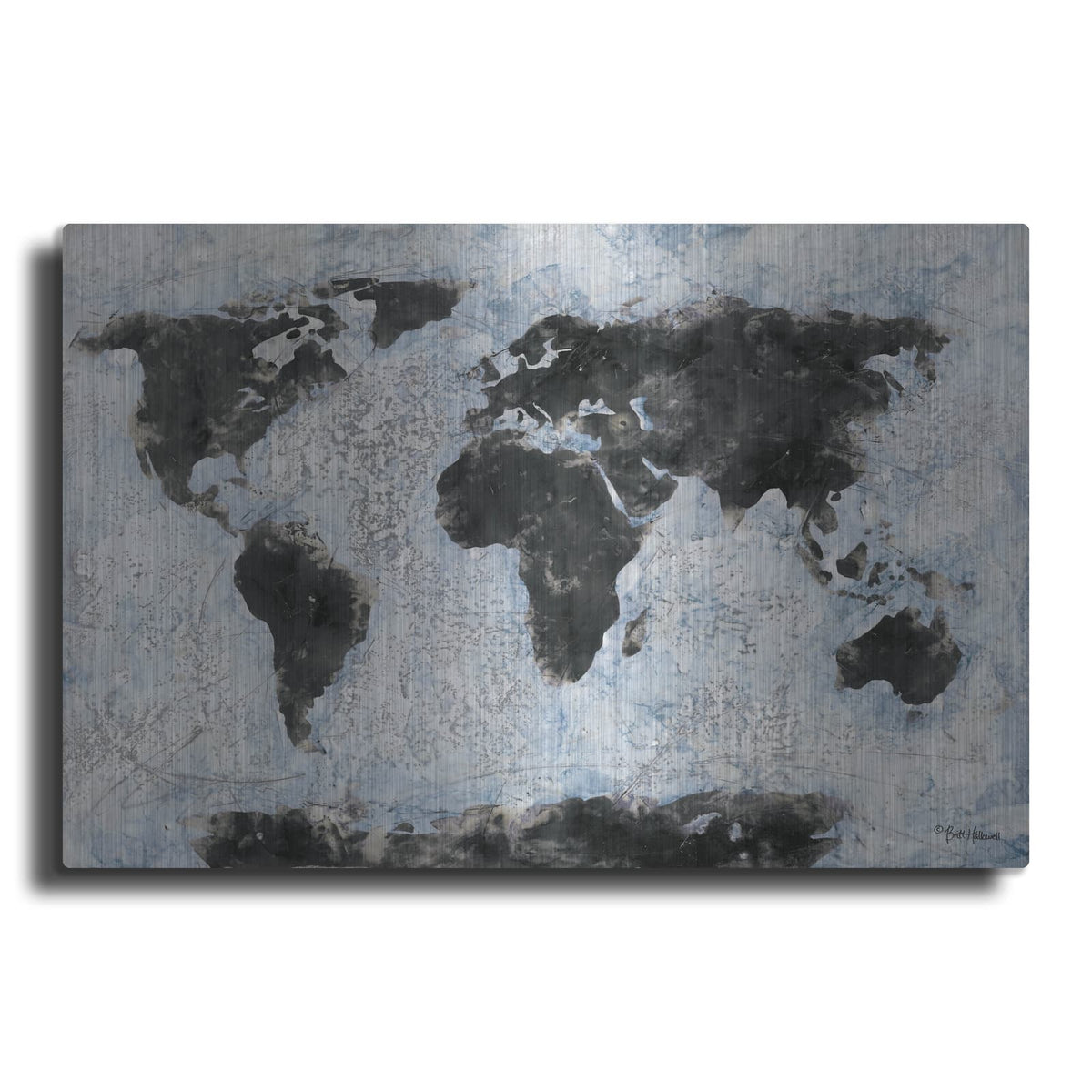 'Old World Map 2' by Britt Hallowell – Metal Wall Art