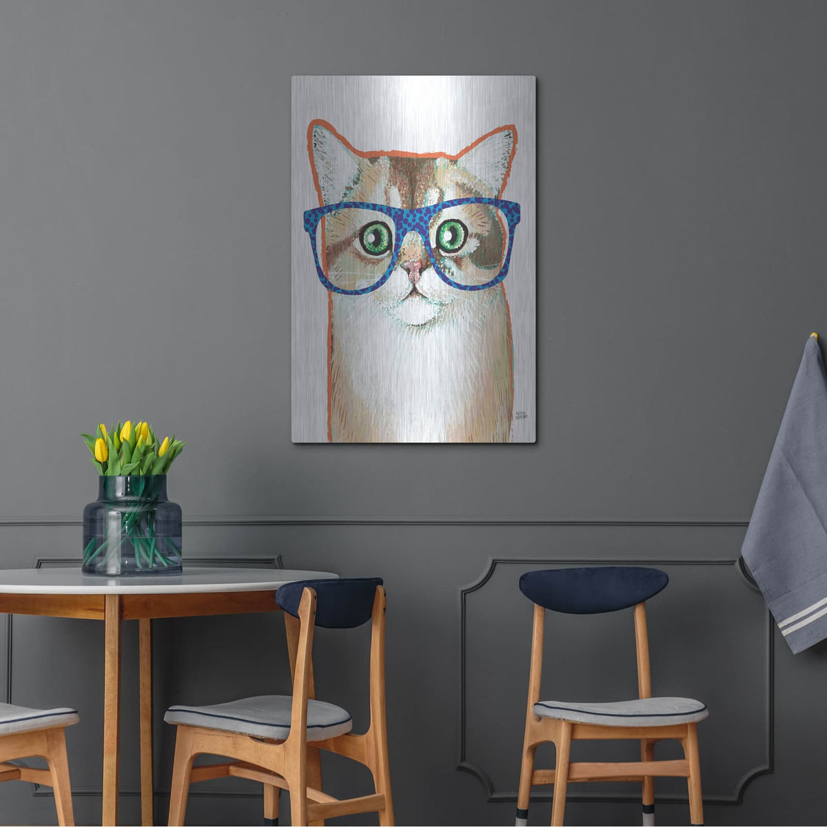 'Bespectacled Pet 2' by Melissa Averinos – Metal Wall Art, 24x36 room view