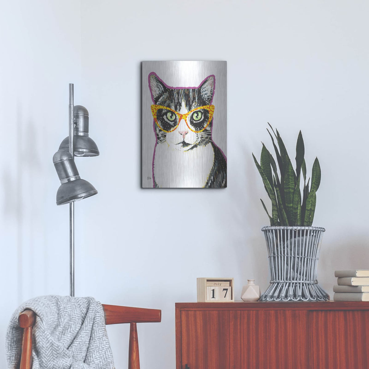'Bespectacled Pet 3' by Melissa Averinos – Metal Wall Art, 16x24 room view