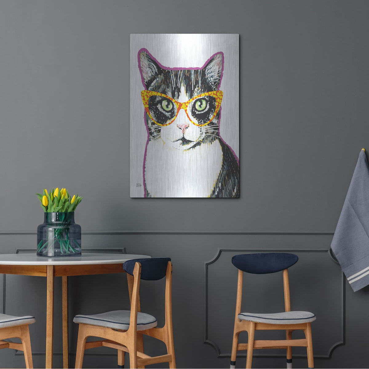 'Bespectacled Pet 3' by Melissa Averinos – Metal Wall Art, 24x36 room view