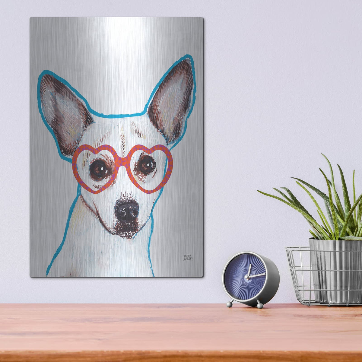 'Bespectacled Pet 1' by Melissa Averinos – Metal Wall Art, 12x16 room view