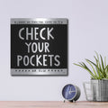 'Check Your Pockets' by Melissa Averinos – Metal Wall Art, 12x12 room view