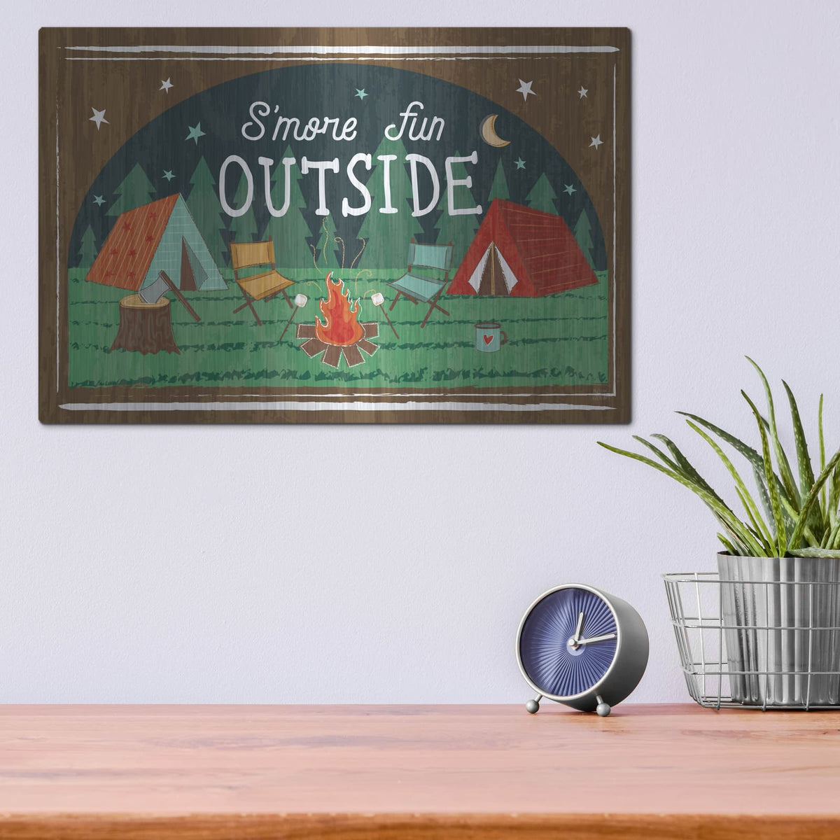 'Comfy Camping 7' by Melissa Averinos – Metal Wall Art, 16x12 room view