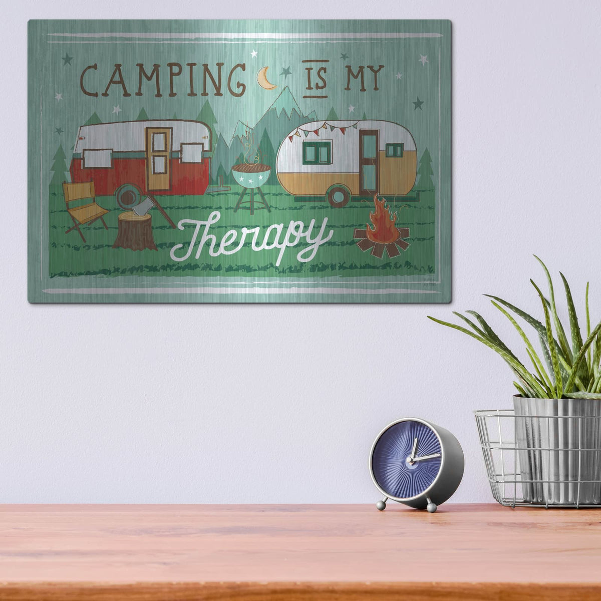 'Comfy Camping 8' by Melissa Averinos – Metal Wall Art, 16x12 room view