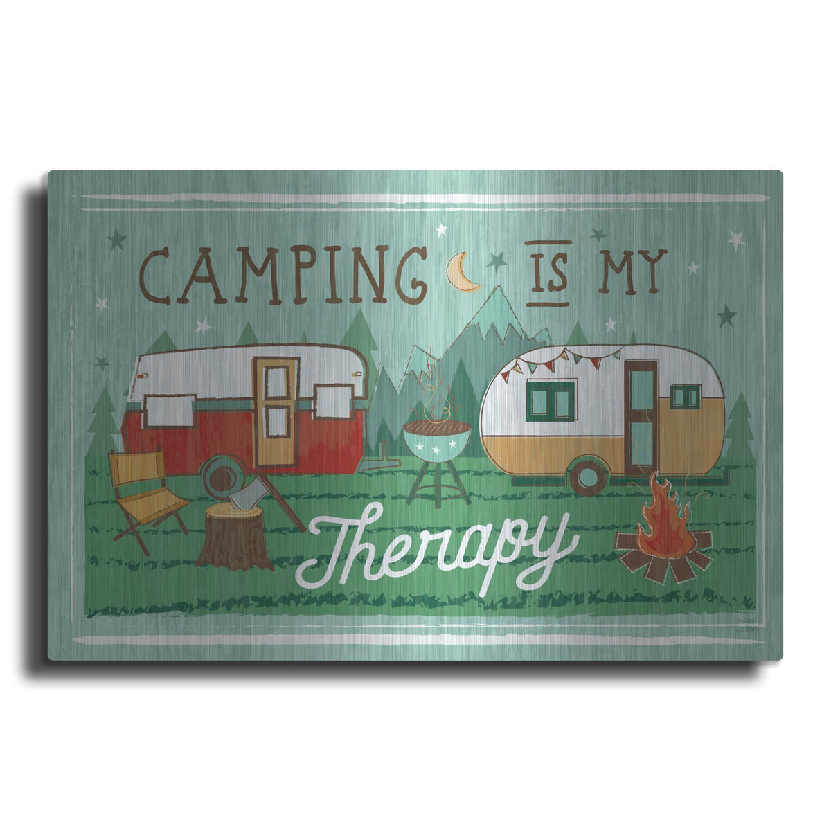 'Comfy Camping 8' by Melissa Averinos – Metal Wall Art