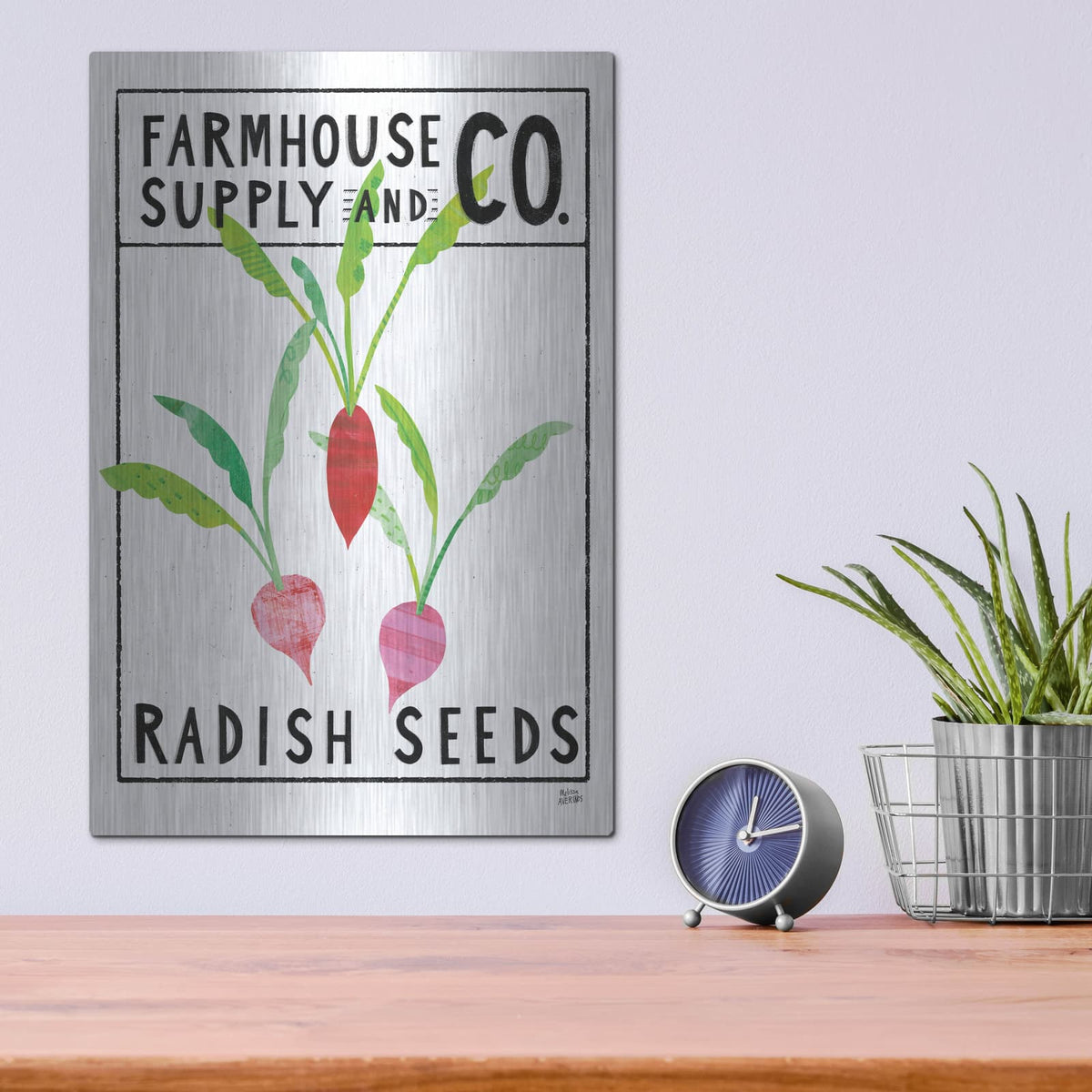 'Kitchen Garden Seed Packet 1' by Melissa Averinos – Metal Wall Art, 12x16 room view