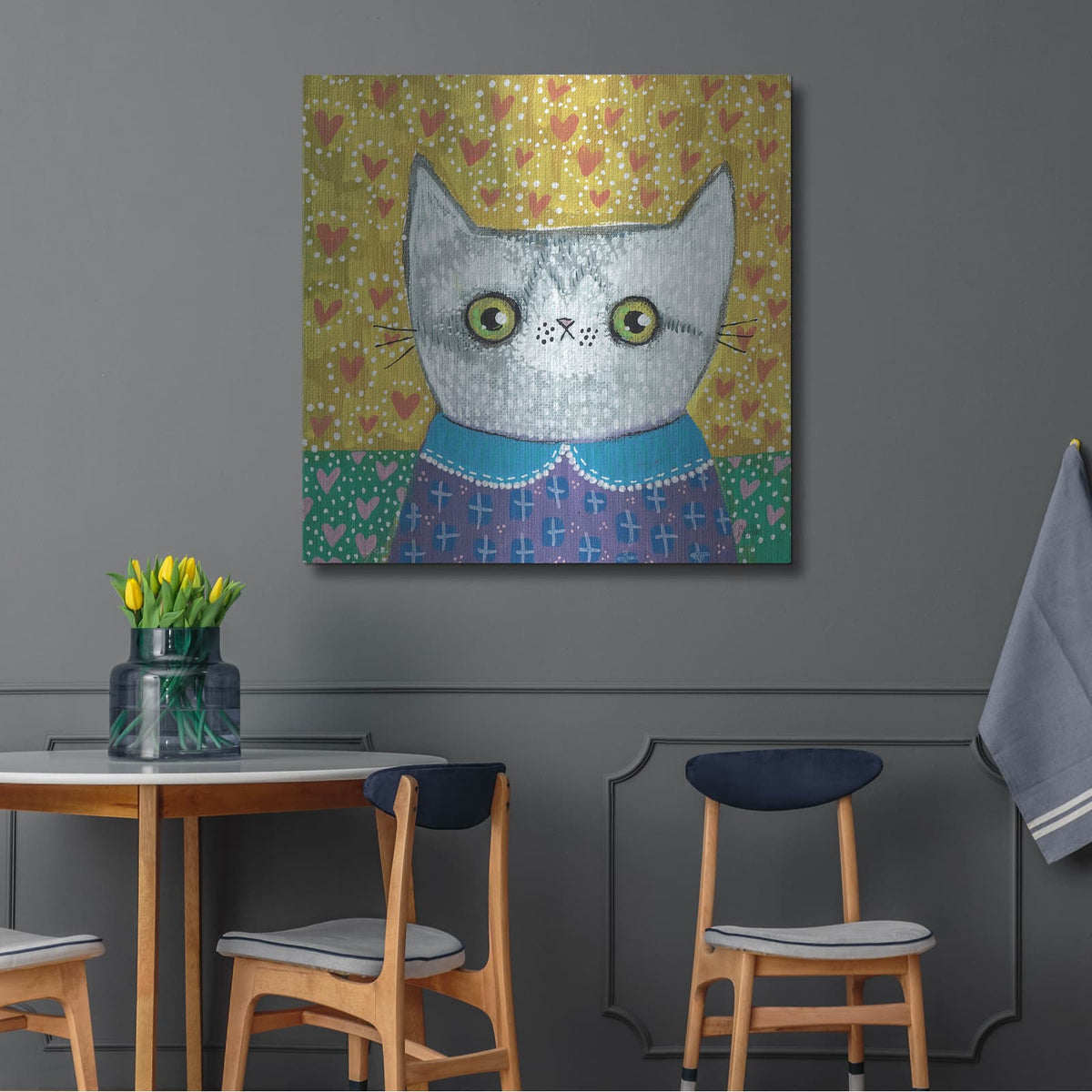 'Kooky Cat 2' by Melissa Averinos – Metal Wall Art, 36x36 room view