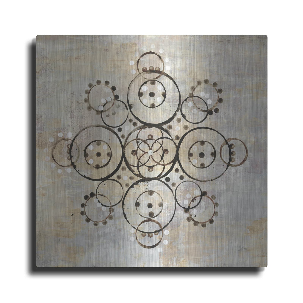 'Neutral Mandala 1' by Melissa Averinos – Metal Wall Art